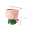ABOOFAN Ceramic Makeup Brush Holder Cute Floral Desk Organizer for Cosmetics Pens and Accessories Wide Open Design for Easy Access Lightweight and Polished Finish Pink view 2