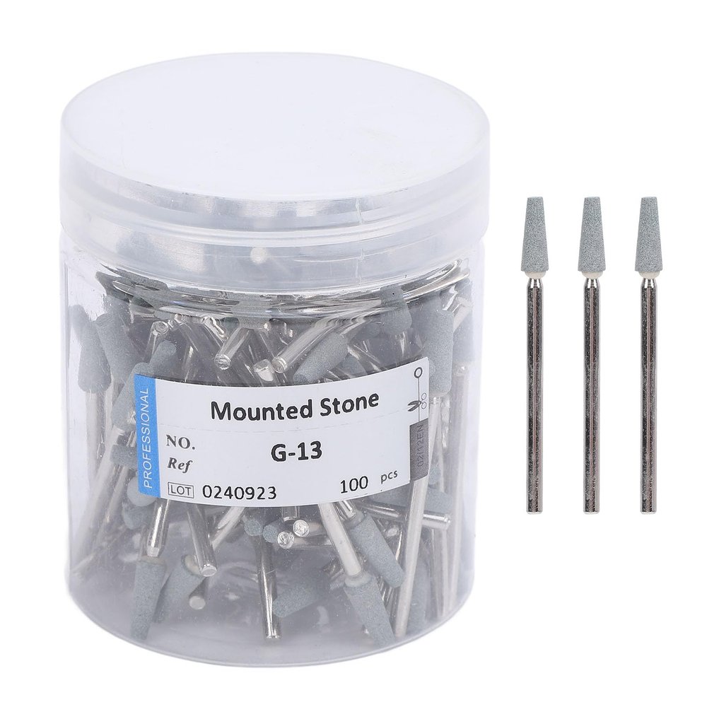 100 Pcs Tapered Nail Drill Bit Quartz Tungsten Steel Professional Round Top Cuticle Clean Drill Bit with Storage Box