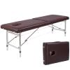 DKPLOE Portable Massage Table Foldable, Height Adjustable Stable Structure Esthetician Bed, High-Density Foam Filling Easy to Carry No Installation Required Suitable for Home Or Commercial Use(Brown) view 1