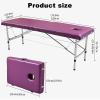 DKPLOE Portable Massage Table Foldable, Height Adjustable Stable Structure Esthetician Bed, High-Density Foam Filling Easy to Carry No Installation Required Suitable for Home Or Commercial Use(Brown) view 2