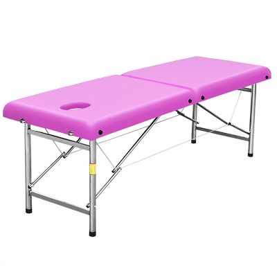 DKPLOE Foldable Massage Table Portable, Strong Load-Bearing Capacity No Installation Required Lash Bed, Easy to Carry Space-Saving Suitable for Beauty Salons Massage Parlors(Pink)