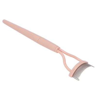 Eyelash Comb Separator, Half Arc Stainless Steel Portable Foldable Comb Eyelash Separator Tool with Protective Cover for Makeup, Mascaras, Combing Lashes