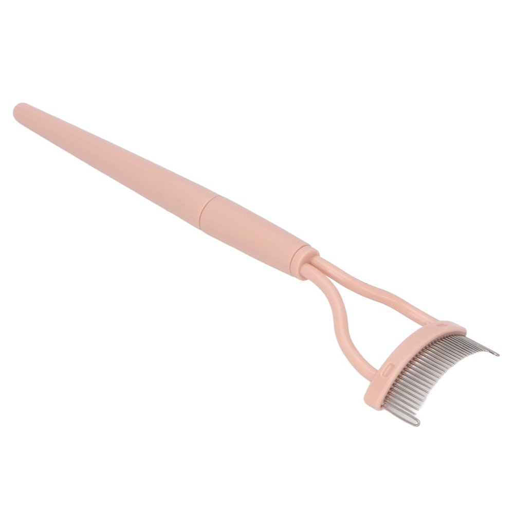 Eyelash Comb Separator, Half Arc Stainless Steel Portable Foldable Comb Eyelash Separator Tool with Protective Cover for Makeup, Mascaras, Combing Lashes