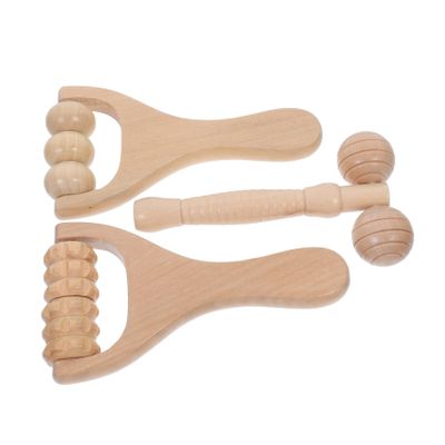 FRCOLOR 3pcs Wooden Face and Neck Massage Roller Wood Massage Tool for Skin Care Portable Facial for Relaxation and Versatile Use