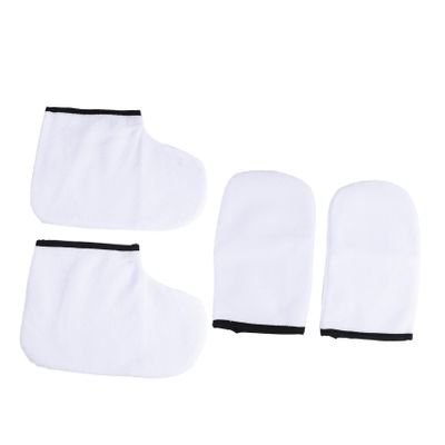 NOLITOY 4pcs Paraffin Wax Gloves and Mitts for Hand and Feet Care Heat Retention Design and Material for Moisturizing