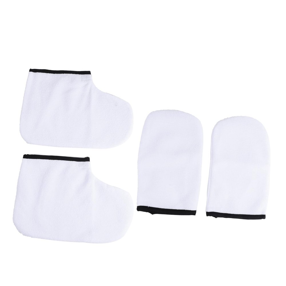 NOLITOY 4pcs Paraffin Wax Gloves and Mitts for Hand and Feet Care Heat Retention Design and Material for Moisturizing