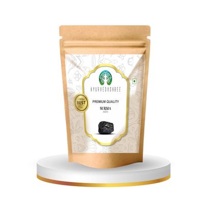 AYURVEDASHREE Surma 200 Gm (Kala) - Kajal - Eye Surma - Soorma Black - Kohl Stone (Galena) - Stibnite - Black Antimony