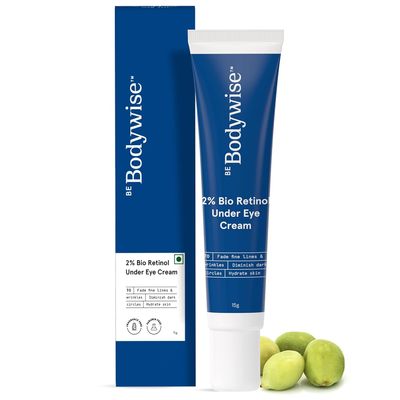 2% Bio Retinol Under Eye Cream 15g | With 2% Bio Retinol, 1% Niacinamide & 2% Kakadu Plum | Helps to Reduce Dark Circles, Fine Lines & Wrinkles, Puffed Eyes