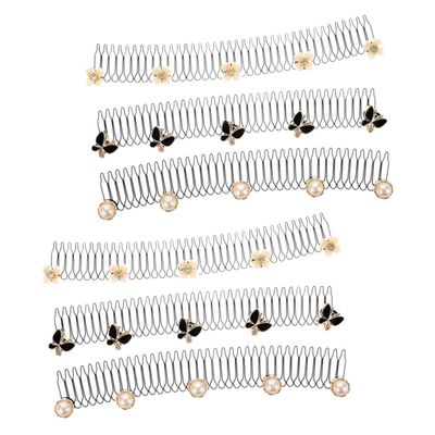 Baluue 6pcs Invisible Hair Finishing Fixer Combs for Women Hair Clips High Elasticity Lightweight Design for Curly Thin for Girls