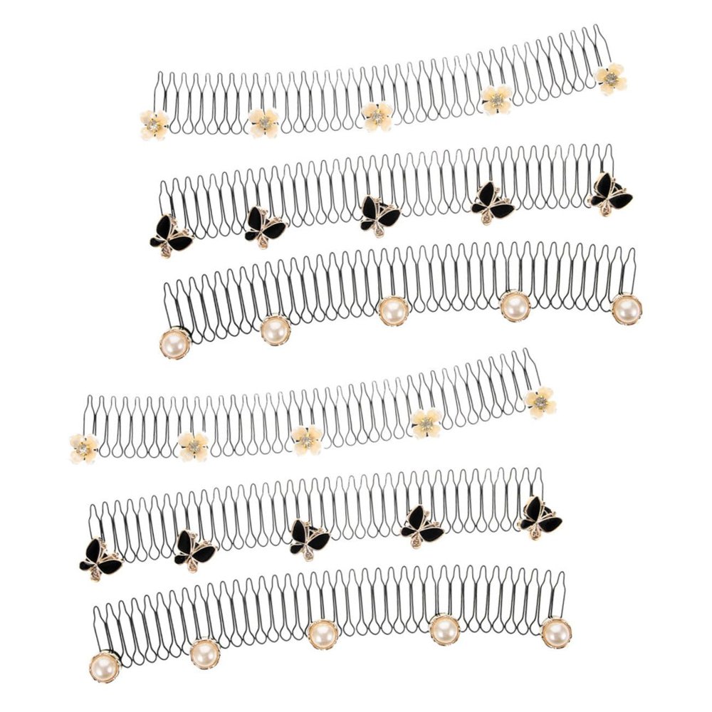 Baluue 6pcs Invisible Hair Finishing Fixer Combs for Women Hair Clips High Elasticity Lightweight Design for Curly Thin for Girls