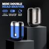 Mini Dual-Head Electric Shaver for Men | Portable Rechargeable Waterproof Pocket Razor, Compact Washable Travel Grooming Tool (Green) view 3