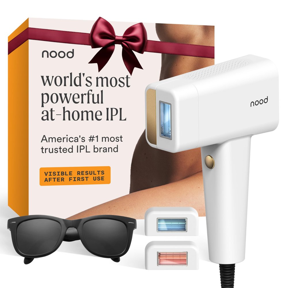 Nood NEW Flasher Pro  IPL Laser Hair Removal Device & Anti-Aging Red Light Therapy for Women & Men  Pain-free, Permanent, Visible Results After First Use & Works Everywhere Hair Grows  Gloss White