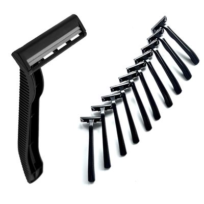BIG BOX OF RAZORS - 10 Pack of Gemini Twin-Blade Black Razor Blades Disposable Stainless Steel Hospitality Quality Shavers High End Twin Blade Razors for Men and Women - Precise & Manueverable