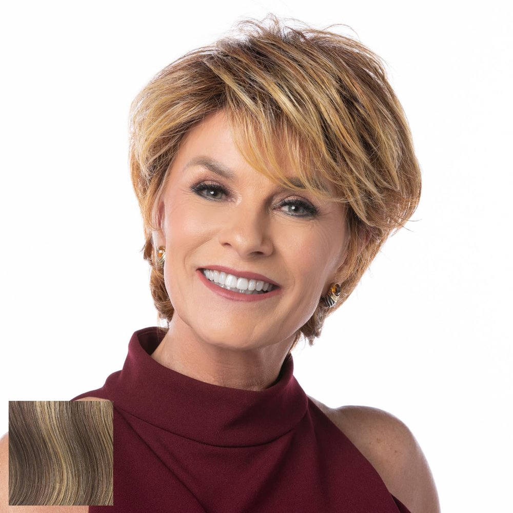 Toni Brattin Marvelous Wig - Mid-Length Cut with Subtle Layering, Lots of Body & Easy Styling - Heat-Friendly Synthetic Fiber Looks & Feels Natural - Adjustable & Comfortable (Brown Blonde, Regular)
