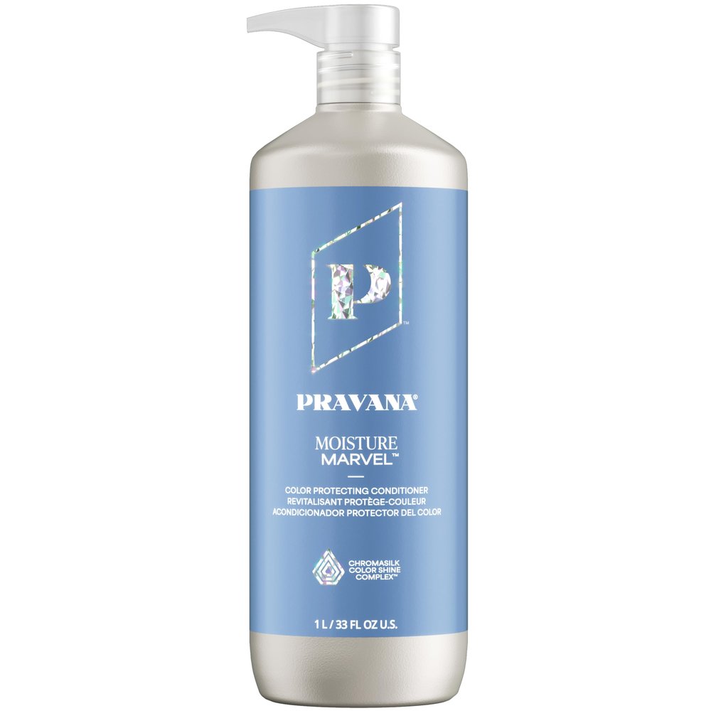 Pravana Moisture Marvel Conditioner | Hydrates, Moisturizes, Nourishes | For Dry, Color Treated Hair | Chromasilk Enhances Shine & Protection | Vegan, Cruelty-Free | Paraben & Sulfate Free | 33 Fl Oz