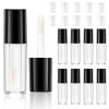10 PCS Empty Lip Gloss Tubes, 1.2ml Mini Lip Gloss Tubes Lips Glosses Containers Refillable Lips Glosses Bottles Black Tube Cap Empty Tube with Wand for Lipstick Samples Makeup Lipgloss Making view 1