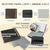 BOROLA 3-in-1 Oil Blotting Paper Set for Face 100 Sheets Oil Absorbing Sheets with Portable Mirror & Adhesive Makeup Puff, Blotting Papers for Oily Skin, Design for Men & Women(Black) view 2