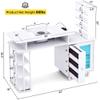 Kikihouse Manicure Table with LED Light, Nail Desk Nail Tech Table w/Dust Collector & Charging Station, Nail Station w/Removable Acrylic Storage Shelf, Drawers & Glass Door Cabinet, White view 3
