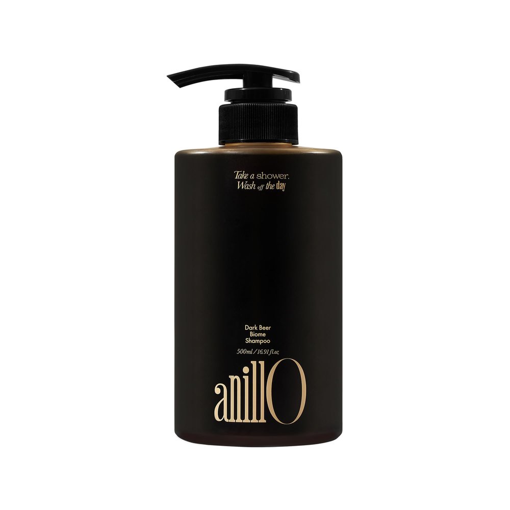 ANILLO Dark Beer Biome Shampoo - Vegan Thicker Hair & Sclap Care with Caffeine & Green Mint Complex for Volumizing Hair- Deep Cleansing, Oil Control & Cooling Effect, Sulfate-Free 500 ml / 16.9 fl oz