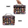 Jolamirel Color Mushrooms Pattern Travel Makeup Bag for Women, Psychedelic Colorful Mushroom Print Large Capacity Makeup Bag Zipper Multi-function Cosmetic Travel Bag, Black view 3