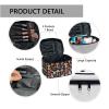Jolamirel Color Mushrooms Pattern Travel Makeup Bag for Women, Psychedelic Colorful Mushroom Print Large Capacity Makeup Bag Zipper Multi-function Cosmetic Travel Bag, Black view 4