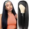 olimaruly Straight Headband Wig Human Hair Wear and Go No Lace Machine Made 24 Inch Straight Headband Wig Glueless 180% Density Headbands Wigs Human Hair Natural Black Color view 1