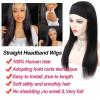 olimaruly Straight Headband Wig Human Hair Wear and Go No Lace Machine Made 24 Inch Straight Headband Wig Glueless 180% Density Headbands Wigs Human Hair Natural Black Color view 3