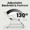 71in Massage Salon Tattoo Chair with Hydraulic Stool,Multi-Purpose 3-Section Facial Bed Spa Salon Table, Adjustable Beauty Barber Spa Beauty Equipment, White view 3
