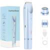 Dual-Head Electric Shaver Women 2-in-1 Head Bikini Trimmer USB Type-C Charging, Personal Trimmer Groomer for Body Hair with Trimmer Attachment for Legs Face Lips (Blue) view 1