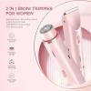 Dual-Head Electric Shaver Women 2-in-1 Head Bikini Trimmer USB Type-C Charging, Personal Trimmer Groomer for Body Hair with Trimmer Attachment for Legs Face Lips (Blue) view 4