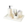 HBJWOV White Marble Bathroom Kit Bathroom Supplies Set Wash Sink Accessories Tissue Box Aromatherapy Tray view 1