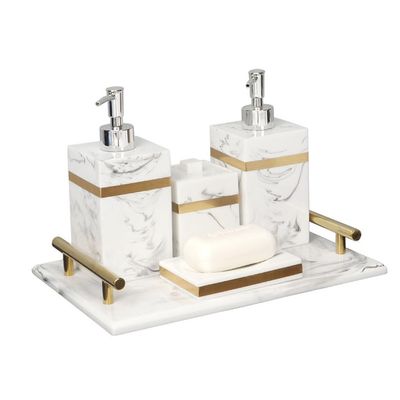 HBJWOV Hotel Bathroom Five-Piece Toiletries Set Bathroom Sink Aromatherapy Tray Model Room Decoration