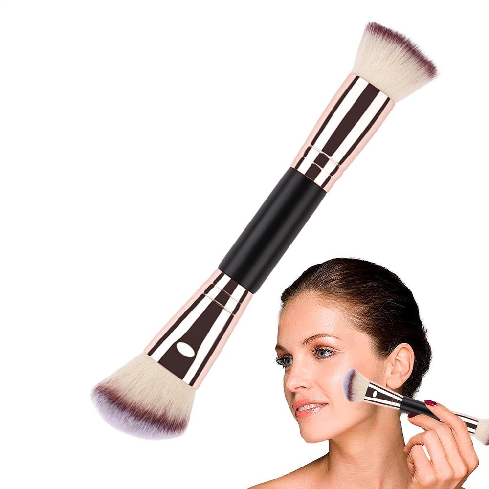 Liquid Foundation Brush - Foundation Makeup Brushes | Double-Ended Foundation Brush | Setting Powder Brush | Makeup Brushes Foundation | Concealer Makeup Face Brush For Contouring, Blending
