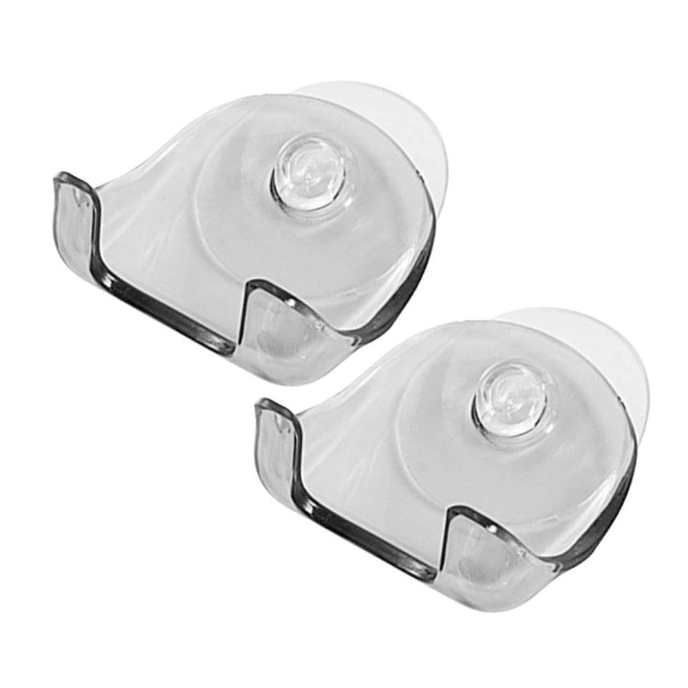 BUGUUYO Suction Razor Holder 2 Pack No-Drill Wall Mounted Shaver Storage Rack for Bathroom Rv Travel Organizer Space Saving Razor Hanger