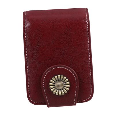 Baluue Lipstick Carrying Case with Built Mirror Pu Leather Compact Lip Gloss Pounch for Travel Random Color Design Women and Girls