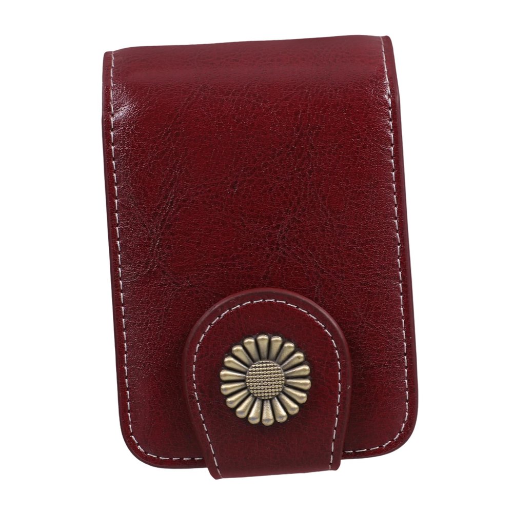 Baluue Lipstick Carrying Case with Built Mirror Pu Leather Compact Lip Gloss Pounch for Travel Random Color Design Women and Girls