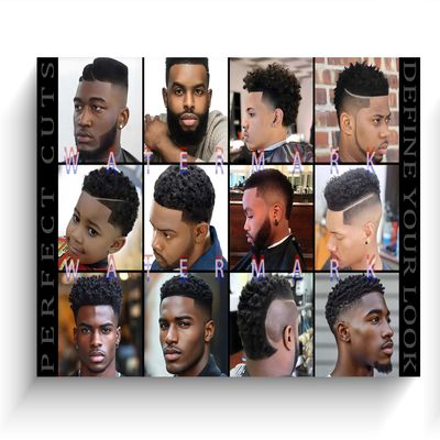 Barber Shop Hair Cuts for Wall Poster - Men's Trendy New Hairstyles Chart Canvas - HD Wall Art with Perfect Color for Barbershops & Hair Salons -Men's Haircuts and Fashion (2436 inch,Unframed)