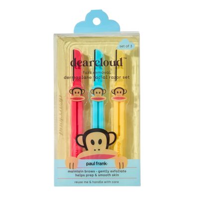 dearcloud Paul Frank Retractable Dermaplane Facial Razor Set - Smooth & Exfoliate Skin (3 pack)