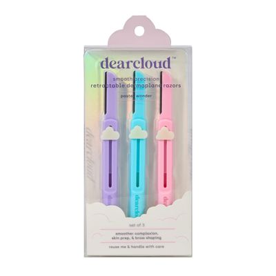 dearcloud Retractable Dermaplane Facial Razor Set - Smooth & Exfoliate Skin (3 pack)