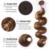 Perstar Highlight Human Hair Bundles Honey Blonde Body Wave 4 Bundles 18 20 22 24 Inches 100% Brazilian Virgin Hair Ombre 4/27 for Women Colored Human Hair Sew In Weave view 3