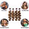 Perstar Highlight Human Hair Bundles Honey Blonde Body Wave 4 Bundles 18 20 22 24 Inches 100% Brazilian Virgin Hair Ombre 4/27 for Women Colored Human Hair Sew In Weave view 4