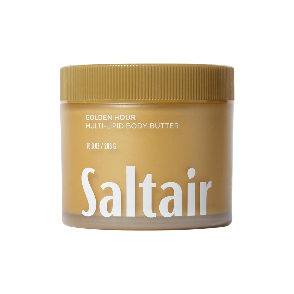 Saltair Multi-Lipid Body Butter - Rich, Nourishing Hydrating Body Cream with Ceramide Complex, Coconut Oil, Shea Butter, and Sea Buckthorn. Moisturizing Dry Skin Care. 10oz Jar - Golden Hour