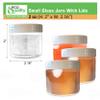 2oz Small Clear Glass Jars with White Lids - Empty Cosmetic Containers with Inner Liners for Lotions, Powders, Ointments, DIY Skincare Beauty & Travel Storage, Sauces, Food Storage (6) view 3