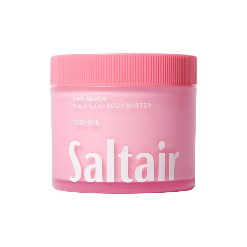 Saltair Multi-Lipid Body Butter - Rich, Nourishing Hydrating Body Cream with Ceramide Complex, Coconut Oil, Shea Butter, and Sea Buckthorn. Moisturizing Dry Skin Care. 10oz Jar - Pink Beach