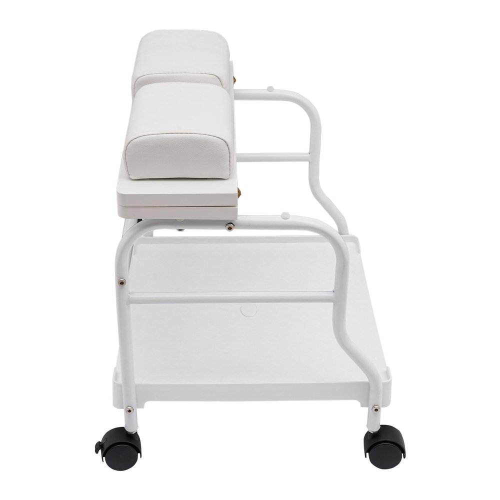 QIUTMER Portable Foot Trolley, Beauty Salon Nail or Foot Bath Spa Portable Esthetician Trolley Cart with Silent Wheels, for Foot Rest Pedicure Manicure Massage Table Salon Supplies