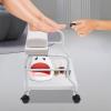 QIUTMER Portable Foot Trolley, Beauty Salon Nail or Foot Bath Spa Portable Esthetician Trolley Cart with Silent Wheels, for Foot Rest Pedicure Manicure Massage Table Salon Supplies view 2