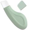 BEIQIYA Manual Face Scraper Tool, Metal Facial Spatula with Silicone Lid, Nose Scraper for Men & Women- Green view 1