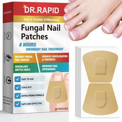 Toenail Fungus Treatment Extra Strength - 20 Hydrogel Patches for Overnight Nail Repair, 8-Hour Nighttime Fungal Nail Patches, Restores Healthy Appearance, Waterproof & Painless Relief