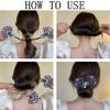 5 PCS Crystal Hair Bun Maker Peacock Shape Twist Hairstyle Bun Fashion Lazy Hair Curler Elegant Rhinestone Hair Clips Bun Maker for Long Hair, Easy Fast Snap Roll Hair Tool for Women Girls 2 Styles view 4