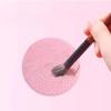 2 Pieces Silicone Makeup Brush Cleaner, Cosmetic Brush Scrubber Mat Pad Cleaning Tool (Grey & Pink) view 2
